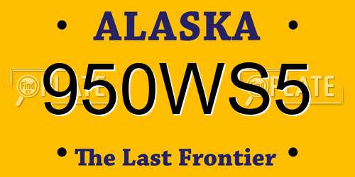 950WS5 Alaska License Plate
