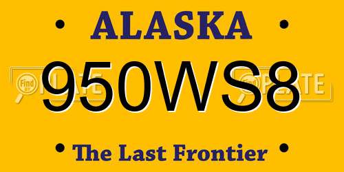 950WS8 Alaska License Plate