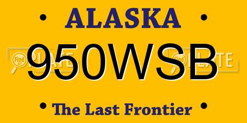 950WSB Alaska License Plate