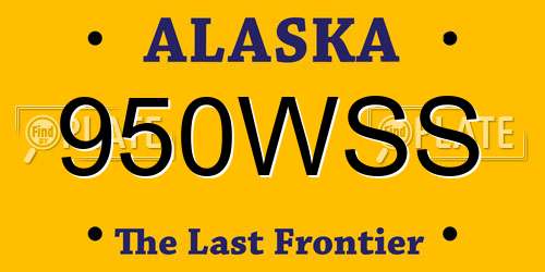 950WSS Alaska License Plate