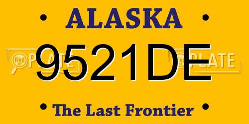 9521DE Alaska License Plate