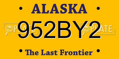 952BY2 Alaska License Plate