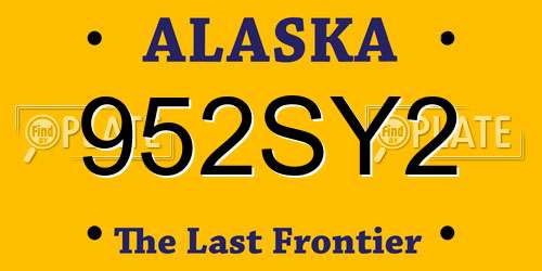 952SY2 Alaska License Plate