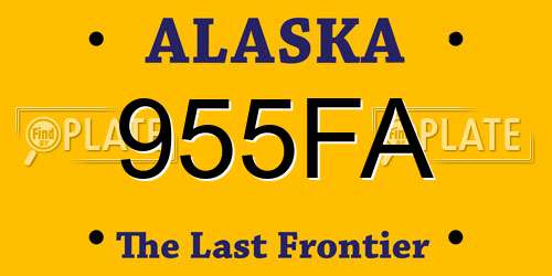 955FA Alaska License Plate