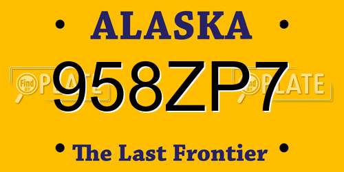 958ZP7 Alaska License Plate