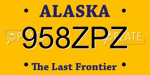 958ZPZ Alaska License Plate