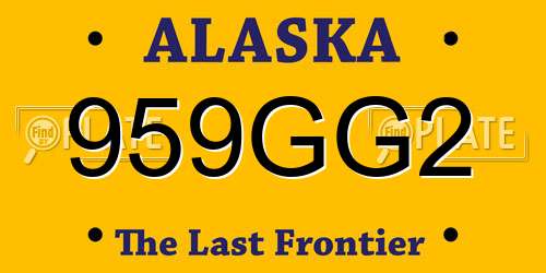 959GG2 Alaska License Plate