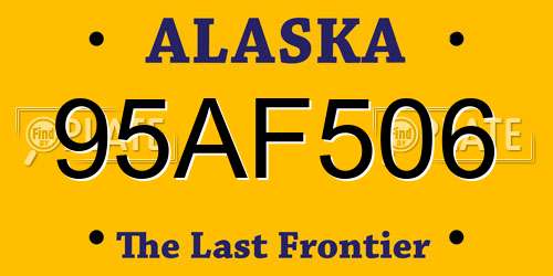95AF506 Alaska License Plate
