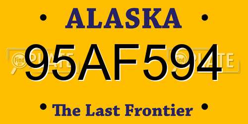 95AF594 Alaska License Plate