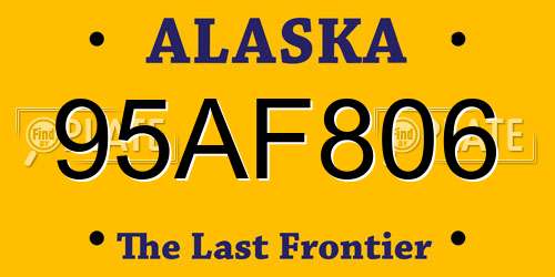 95AF806 Alaska License Plate