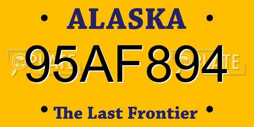 95AF894 Alaska License Plate