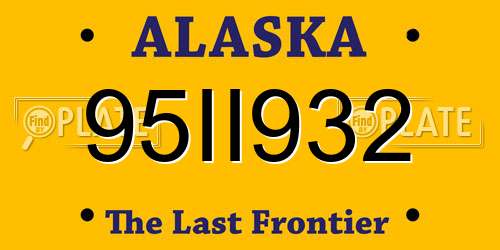 95II932 Alaska License Plate