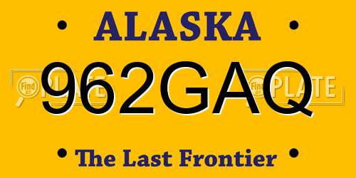 962GAQ Alaska License Plate