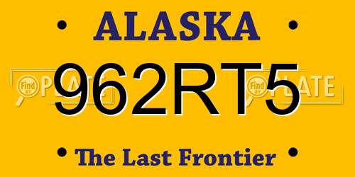 962RT5 Alaska License Plate