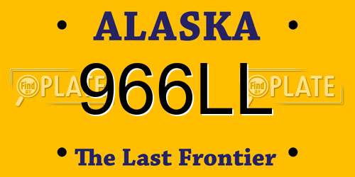 966LL Alaska License Plate