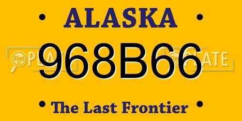 968B66 Alaska License Plate
