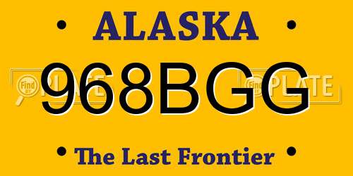 968BGG Alaska License Plate