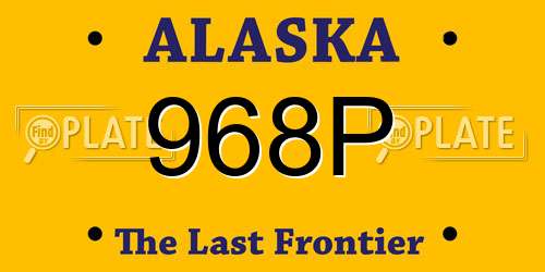968P Alaska License Plate
