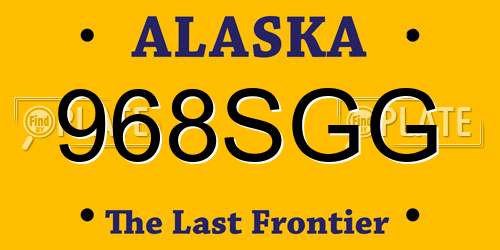 968SGG Alaska License Plate