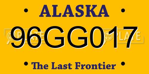96GG017 Alaska License Plate