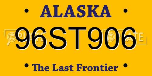 96ST906 Alaska License Plate