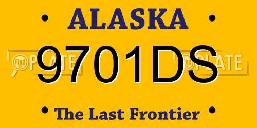 9701DS Alaska License Plate