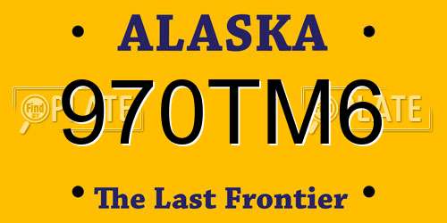 970TM6 Alaska License Plate