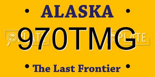 970TMG Alaska License Plate