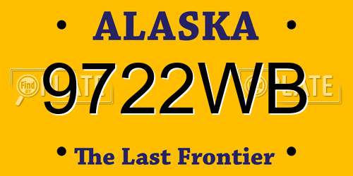 9722WB Alaska License Plate