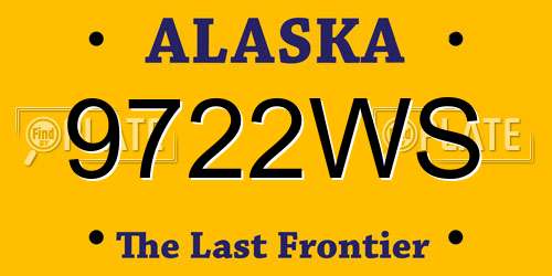 9722WS Alaska License Plate
