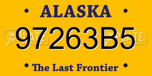 97263B5 Alaska License Plate