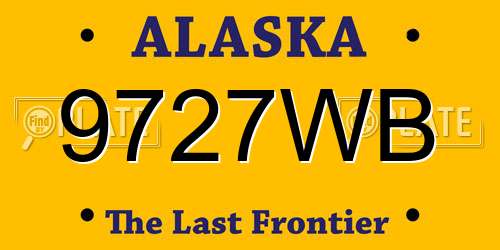 9727WB Alaska License Plate