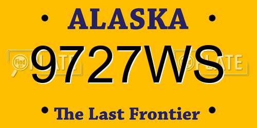 9727WS Alaska License Plate