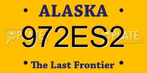 972ES2 Alaska License Plate