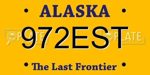 972EST Alaska License Plate