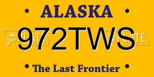 972TWS Alaska License Plate