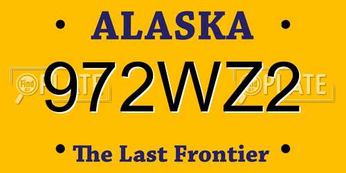 972WZ2 Alaska License Plate