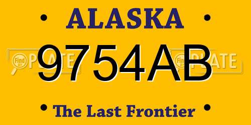 9754AB Alaska License Plate