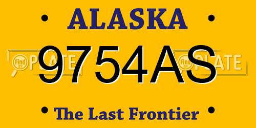 9754AS Alaska License Plate