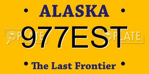 977EST Alaska License Plate