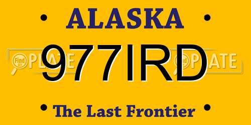 977IRD Alaska License Plate