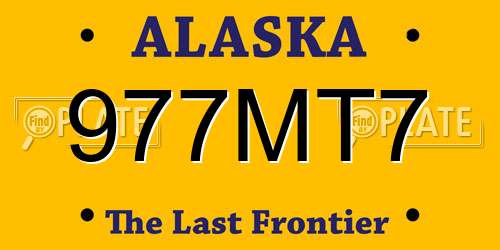 977MT7 Alaska License Plate
