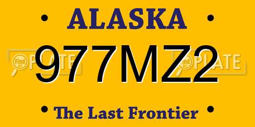 977MZ2 Alaska License Plate