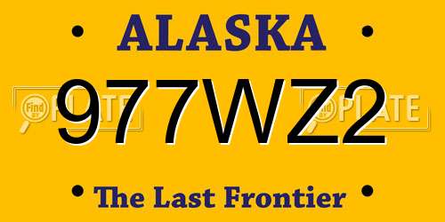 977WZ2 Alaska License Plate
