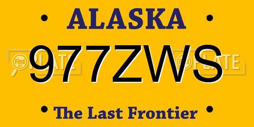 977ZWS Alaska License Plate
