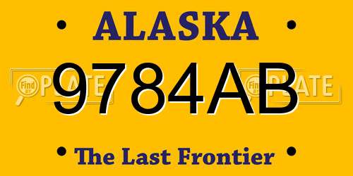 9784AB Alaska License Plate