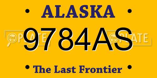 9784AS Alaska License Plate