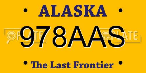 978AAS Alaska License Plate