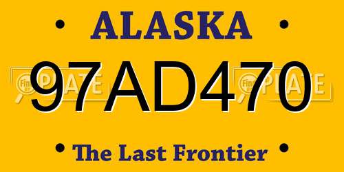 97AD470 Alaska License Plate