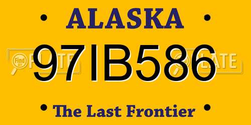 97IB586 Alaska License Plate